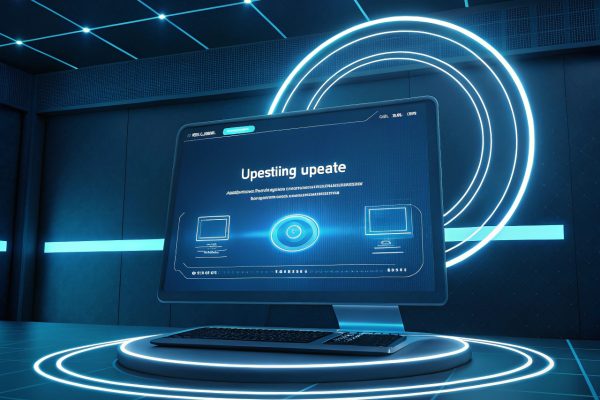 a-computer-updating-os-through-floating-tron-style a-computer-updating-os-through-floating-tron-style